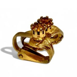 VINTAGE Topaz Color Stones
Clip On Gold Tone Earrings Jewelry Beautiful Clip On